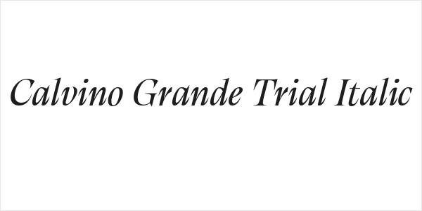 Calvino Grande Trial Italic Logo