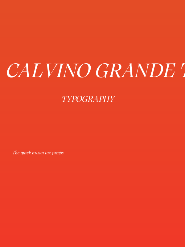 Calvino Grande Trial Italic Poster
