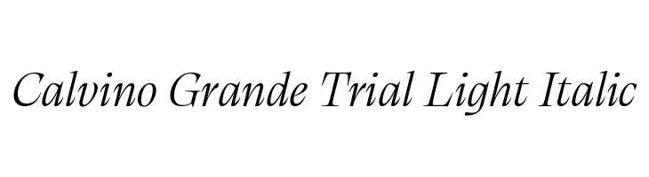 Calvino Grande Trial Light Italic  Descarca Fonturi Gratis