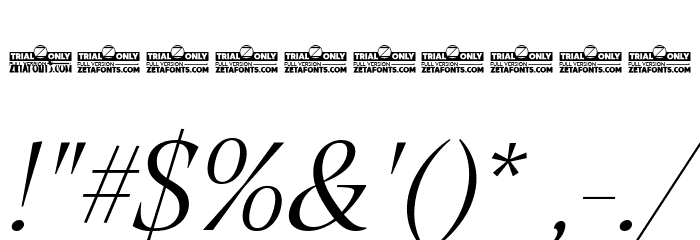 Calvino Grande Trial Light Italic Font OTHER CHARS