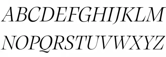 Calvino Grande Trial Light Italic Fuentes MAYÚSCULAS