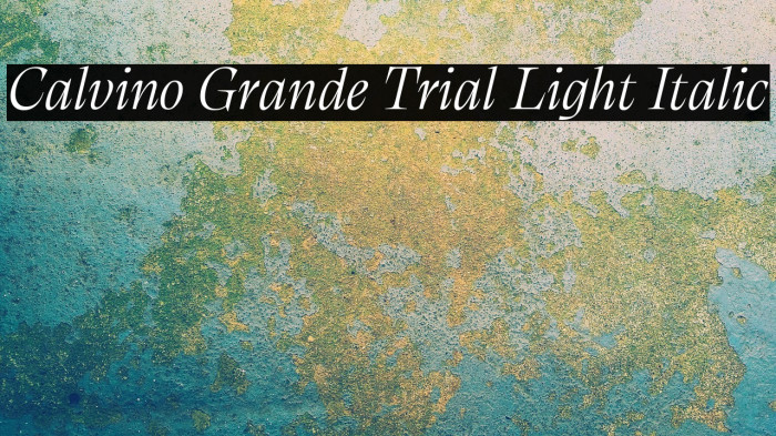 Calvino Grande Trial Light Italic Example 2