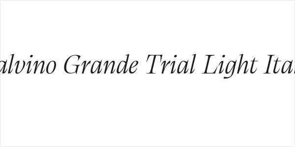 Calvino Grande Trial Light Italic Logo
