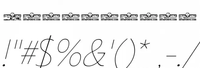 Calvino Grande Trial Monoline Italic Font OTHER CHARS