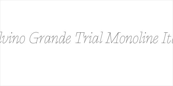 Calvino Grande Trial Monoline Italic Logo