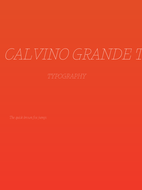 Calvino Grande Trial Monoline Italic Poster