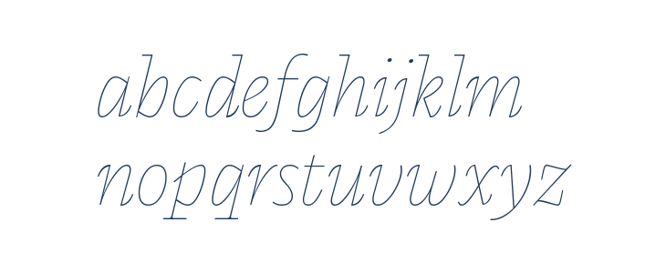 Calvino Grande Trial Monoline Italic Lowercase