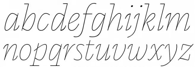 Calvino Grande Trial Monoline Italic फ़ॉन्ट लोअरकेस