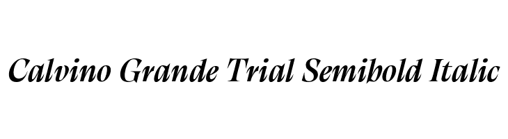 Calvino Grande Trial Semibold Italic  नि: शुल्क फ़ॉन्ट्स डाउनलोड