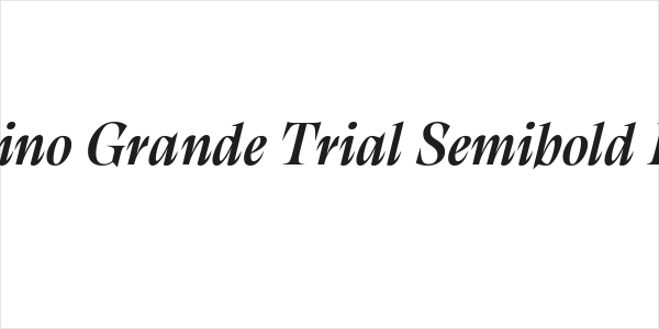 Calvino Grande Trial Semibold Italic Logo