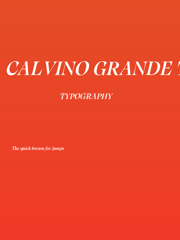 Calvino Grande Trial Semibold Italic Poster