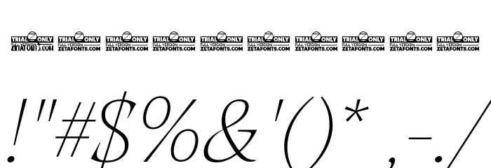 Calvino Grande Trial Thin Italic Font OTHER CHARS