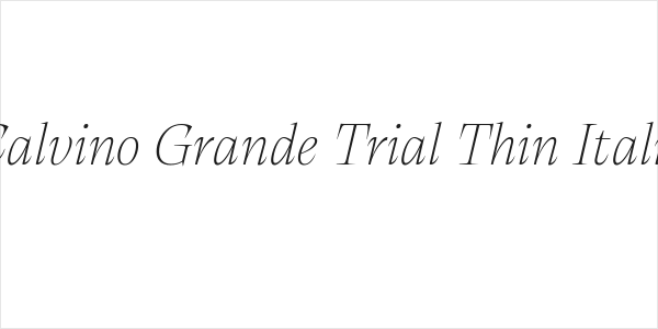 Calvino Grande Trial Thin Italic Logo