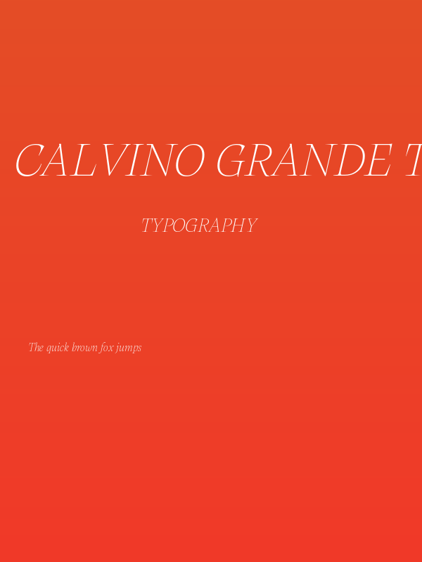 Calvino Grande Trial Thin Italic Poster