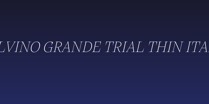Calvino Grande Trial Thin Italic Social Header