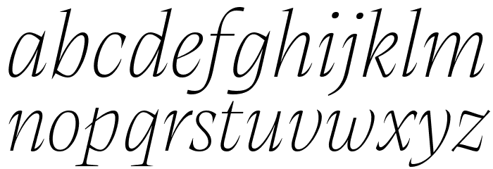 Calvino Grande Trial Thin Italic Font LOWERCASE