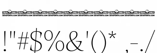 Calvino Grande Trial Thin Font OTHER CHARS