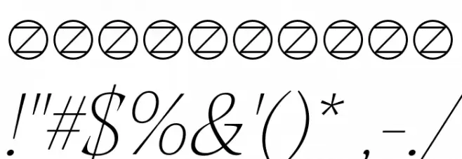 CalvinoGrandeItalicVarTrial Font OTHER CHARS