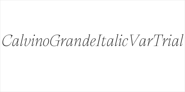 CalvinoGrandeItalicVarTrial Logo