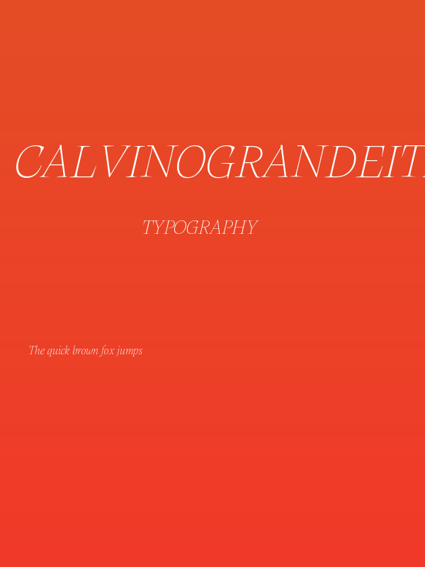 CalvinoGrandeItalicVarTrial Poster