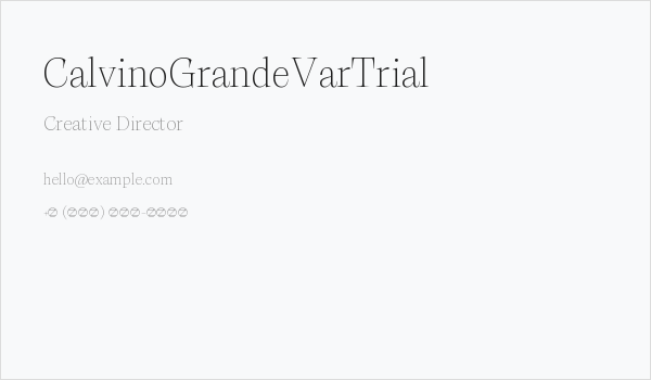 CalvinoGrandeVarTrial Business Card