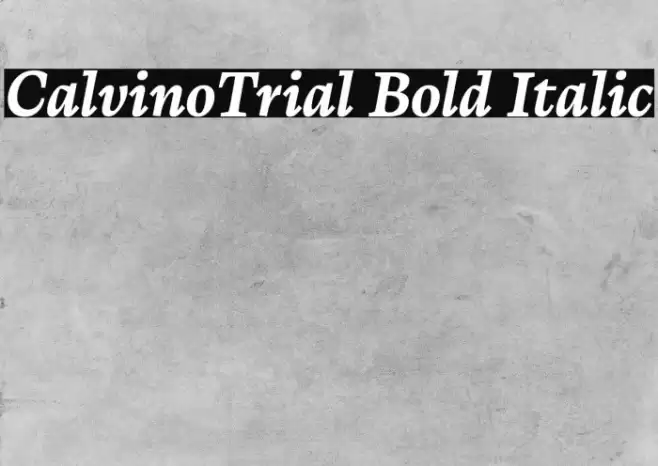 CalvinoTrial Bold Italic Font examples