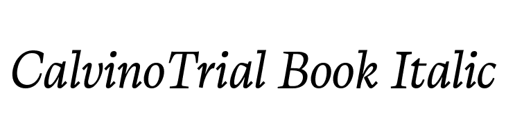 CalvinoTrial Book Italic  font caratteri gratis