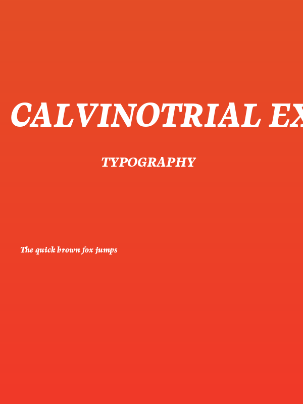 CalvinoTrial Extrabold Italic Poster