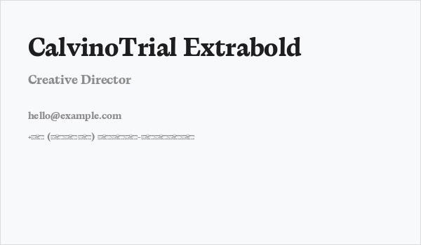 CalvinoTrial Extrabold Business Card