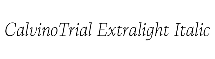 CalvinoTrial Extralight Italic  font caratteri gratis