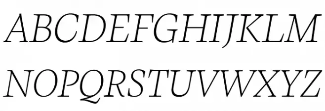 CalvinoTrial Extralight Italic Schriftart Groß