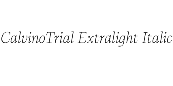 CalvinoTrial Extralight Italic Logo