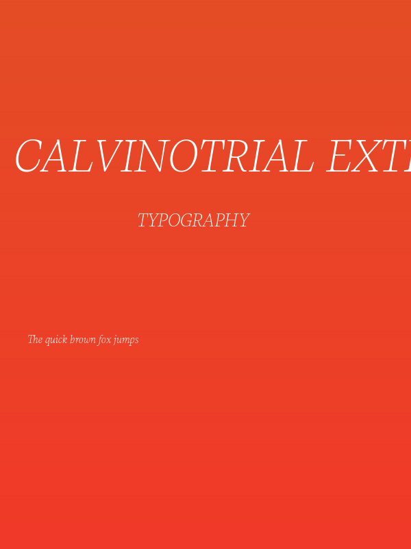 CalvinoTrial Extralight Italic Poster
