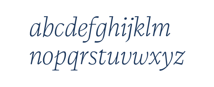 CalvinoTrial Extralight Italic Lowercase