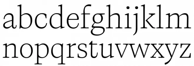 CalvinoTrial Extralight Schriftart Kleinbuchstaben