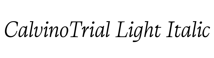 CalvinoTrial Light Italic  font caratteri gratis
