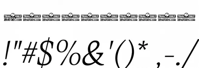 CalvinoTrial Light Italic Font OTHER CHARS