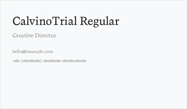 CalvinoTrial Regular Business Card