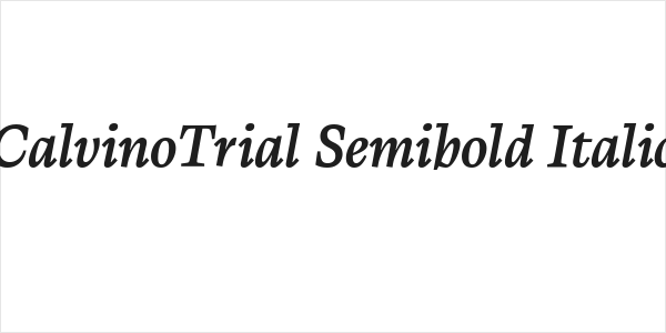 CalvinoTrial Semibold Italic Logo