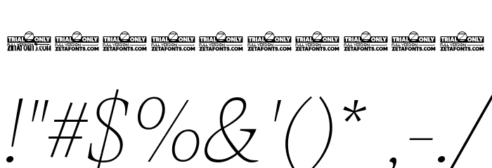 CalvinoTrial Thin Italic Font OTHER CHARS