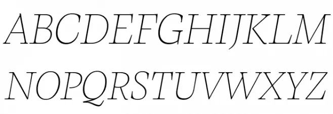 CalvinoTrial Thin Italic 字体 大写