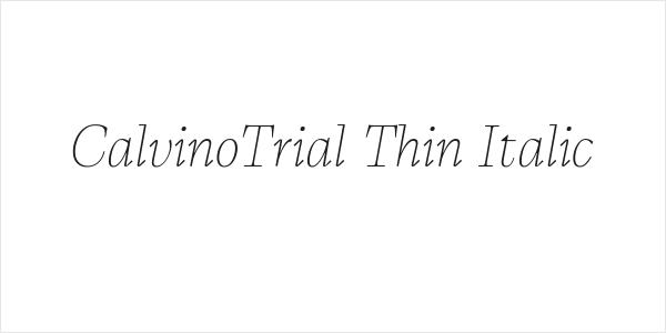 CalvinoTrial Thin Italic Logo