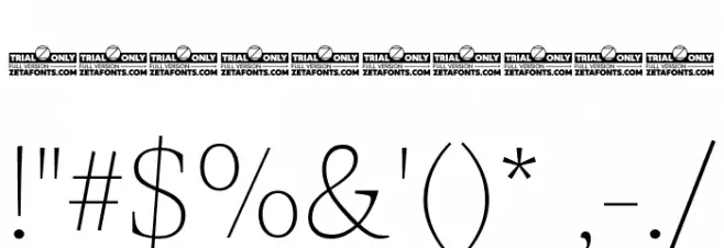 CalvinoTrial Thin Font OTHER CHARS