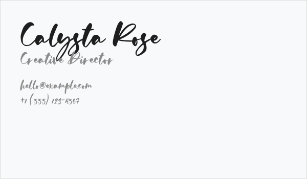 Calysta Rose Business Card