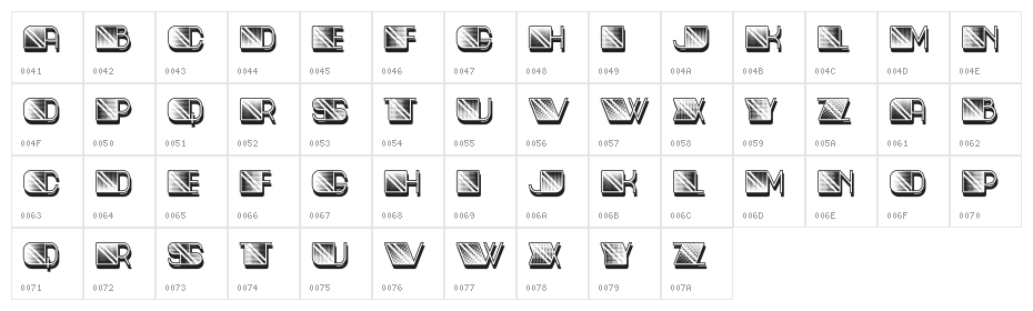 Calzino Regular Character Map