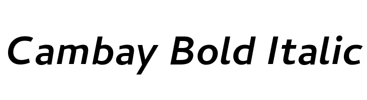 Cambay Bold Italic Font