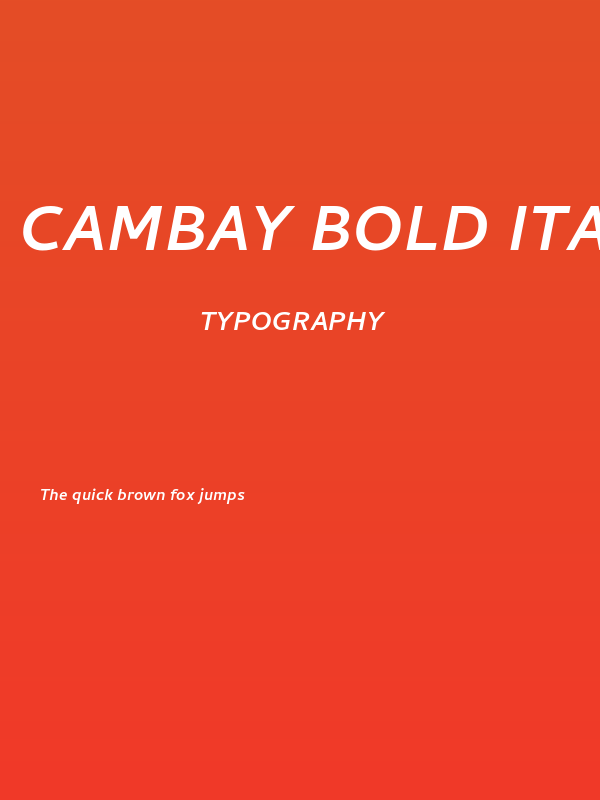 Cambay Bold Italic Poster