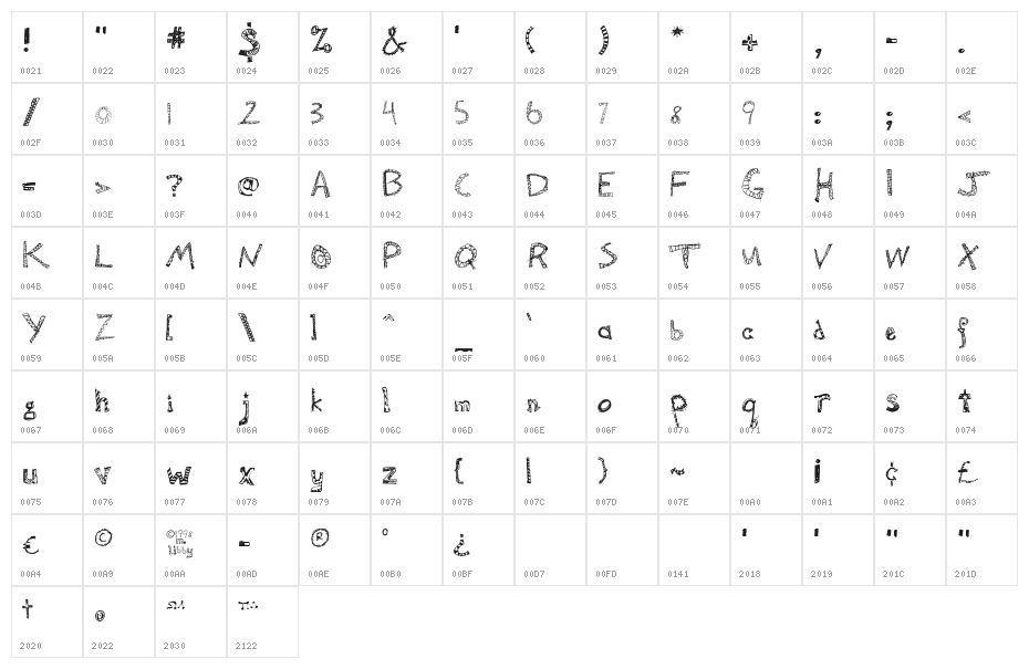 Camden Regular Character Map