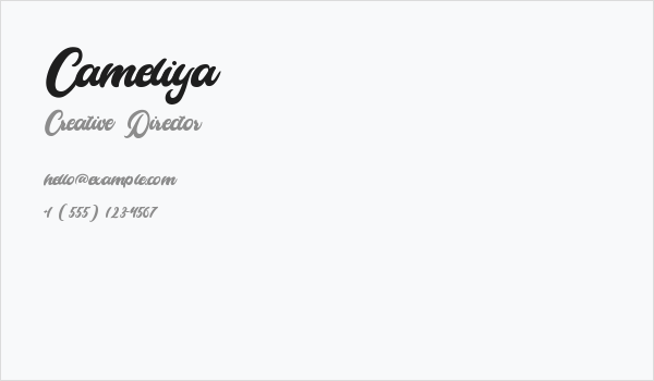 Cameliya Business Card