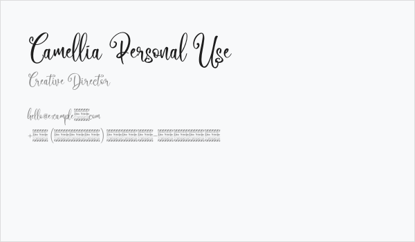 Camellia Personal Use Business Card